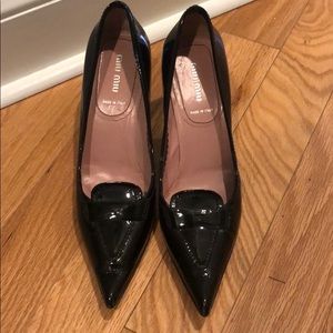 Miu Miu black patent leather heel